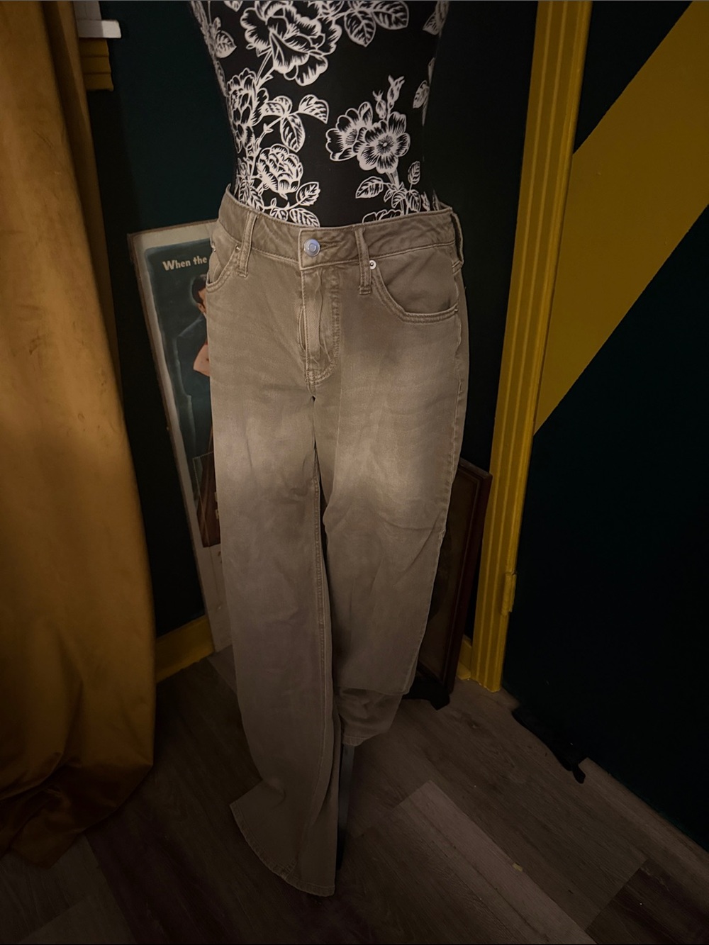 Altar'd State Wide Leg Jeans in Taupe